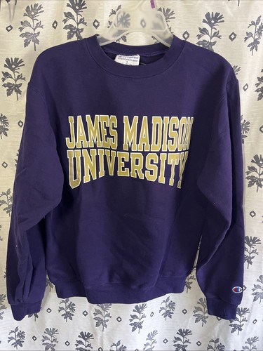 Champion Brand James Madison University Crewneck Sweatshirt Adult Small Purple - 第 1/6 張圖片