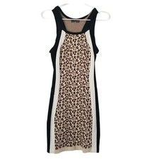 G by Guess Leopard Knit Y2K Bodycon Mini Tank Dress size Medium