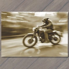 5x7"  Dog People Motorcycle Weird Creepy Vintage Vibe Unreal Unusual Strange