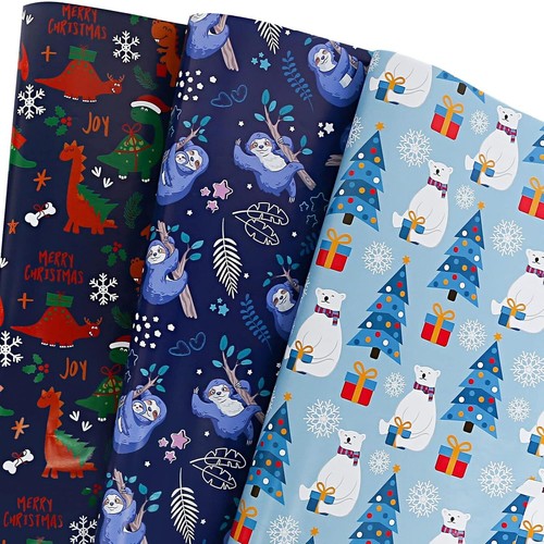BULKYTREE Christmas Wrapping Paper for Kids Boys Girls Men Women Christmas-2