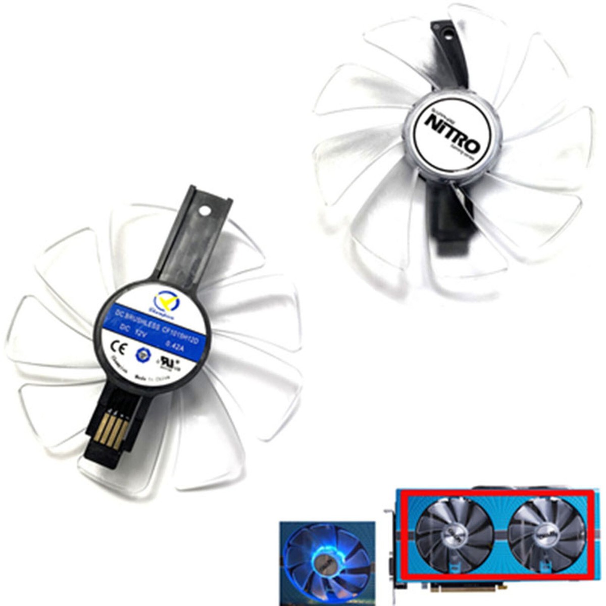 Cooling Fans part for Sapphire RX 580/570/480/470 Platinum/Ultra