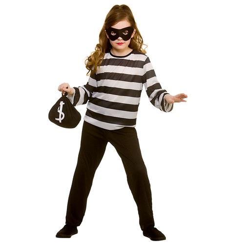 Niño FURTIVO LADRÓN Prisionero Criminal Niños Niñas Elegante Vestido Disfraz Ladrón Niño - Imagen 7 de 7