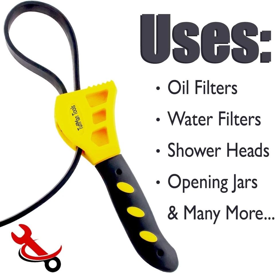 Oil Filter Wrench Set , 2 Pack Jar Opener, Pipe Wrench, Rubber Strap Mechanics - Image 3 of 4