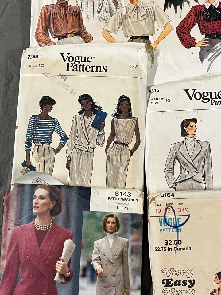 Vintage Vogue Sewing Patterns Lot Misses Jacket Dress Jumper Skirt - Image 3 of 4