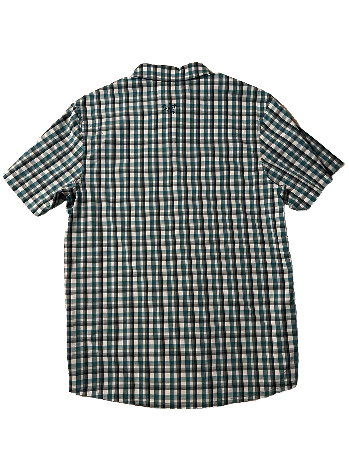 Camicia da uomo Arc'teryx Brohm abbottonata taglia media a quadri manica corta (Atlantis)