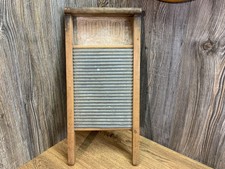Antique National Junior Washboard 795 Zink Wood Washboard F10