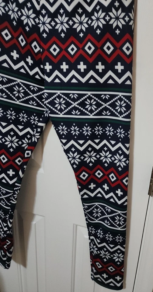 Mujer Serra Polar Forrado Leggings Estampado Vacaciones Multicolor Talla M Foto 3 de 4