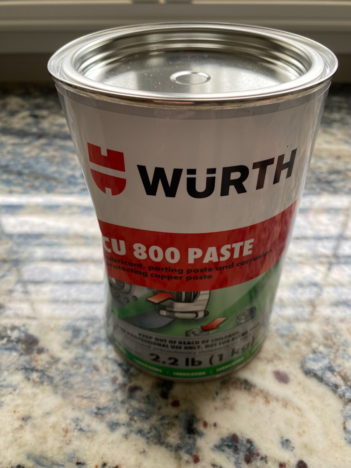 Wurth CU800 Copper AntiSeize Paste 2.2 lb. Tub 8938002 COSMETIC