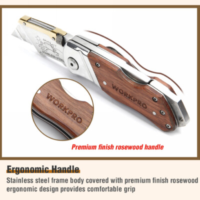 #ad #ad WORKPRO Folding Utility Knife w 10 Blades Heavy Duty Cutter Quick Blade Change $15.99