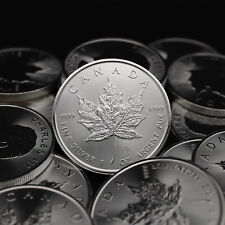 2025 1 oz Canada 9999 Fine Silver Maple Leaf $5 Coin BU Hot selling 13.65 per troy oz