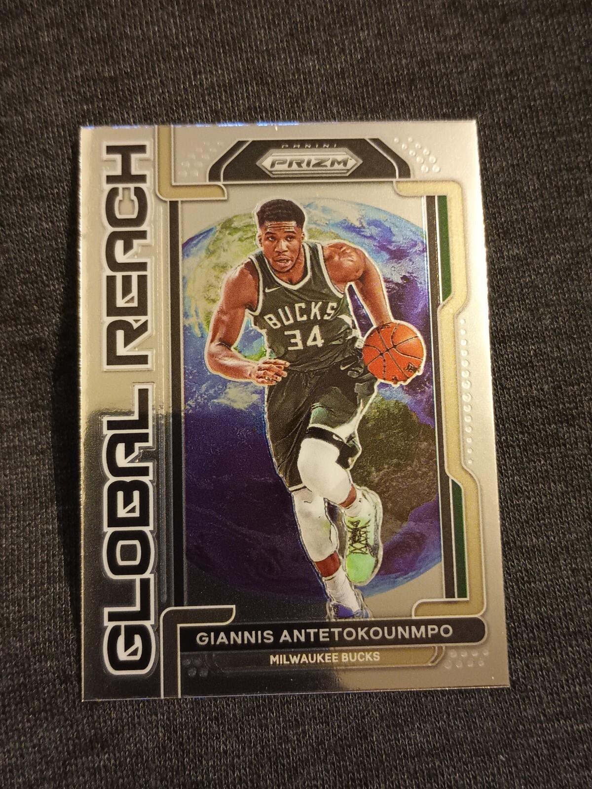 2021-22 GIANNIS ANTETOKOUNMPO PANINI PRIZM #1 GLOBAL REACH CARD GREEK BUCKS PWE