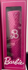 Barbie Hot Pink Insulated Tumbler 24oz Cup With Lid Straw B Letter Movie NEW