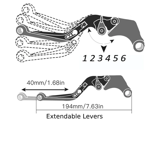 Green Adjustable Clutch Brake Lever Set For Kawasaki Ninja 125 / Z125 2019-2023 - Picture 7 of 7