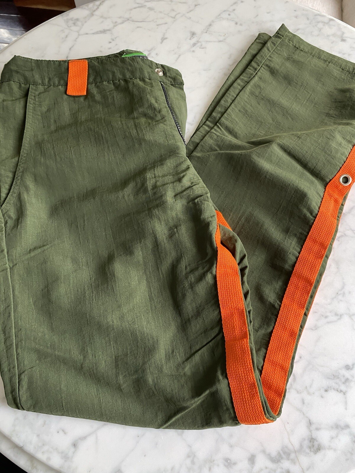 Prototype Proto type Green orange nylon pants 32 … - image 4