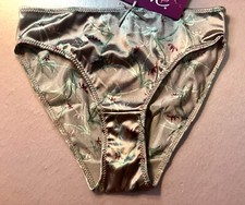 Women Panties,Bikinis"ILUSION"Size M. Floral Satin Soft Shiny W/Decoration Mexic