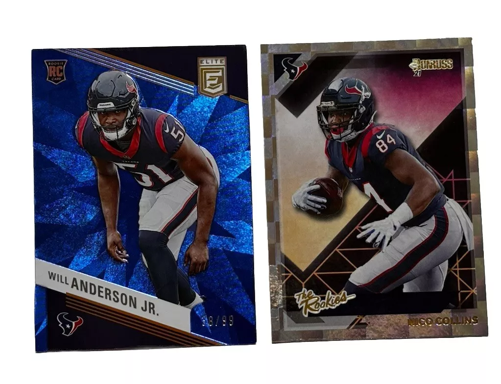 2023 Donruss Elite Will Anderson Jr. RC Blue /99 & 2021 Nico Collins The Rookies