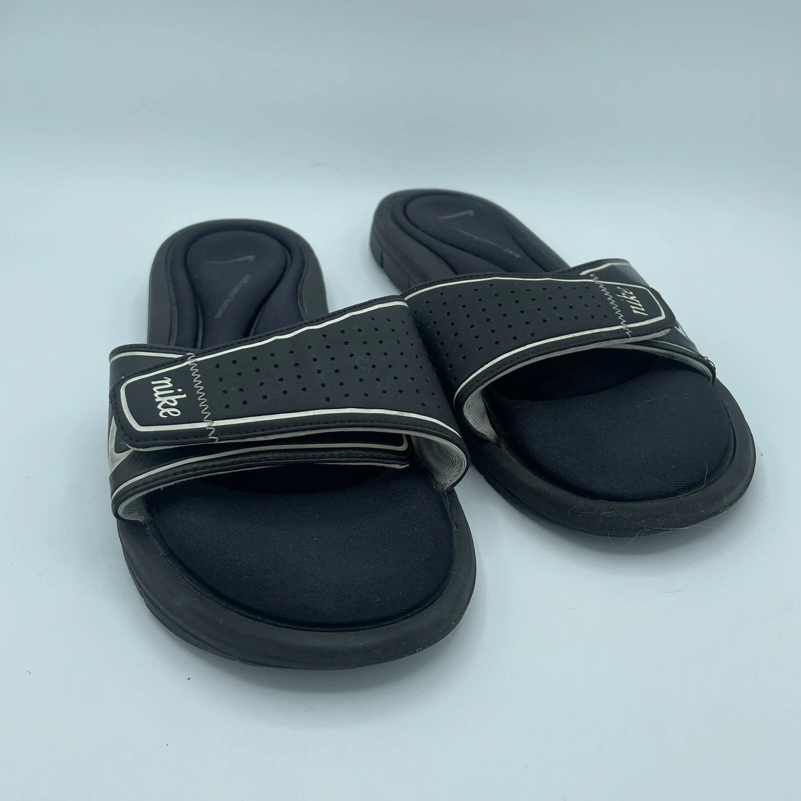Sandali Nike donna taglia 9 slide nero bianco 380883 011 slip on comodi plantare