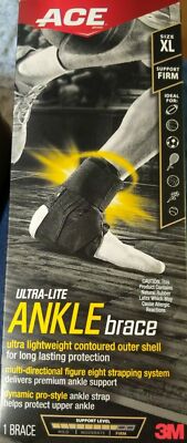 ACE Brand Ultra-Lite Ankle Brace, Extra Large XL, Black BRAND NEW