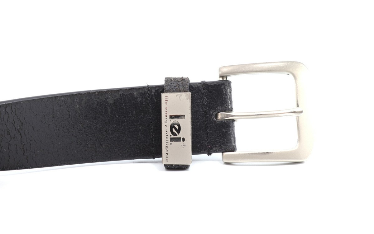 Leather lei Belt L.E.I. Black Double Grommet Belt Sz L Leather Lined Studded main image 2