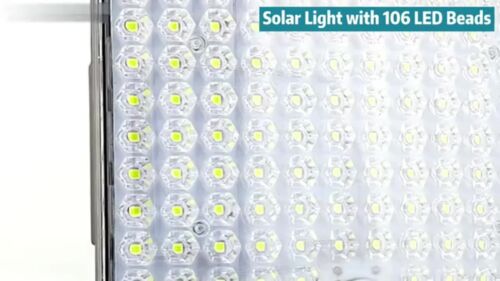 106 LED Solar Motion Sensor Light Outdoor IP65 Wall Security Garden Flood Lamp - Video 1 of 1