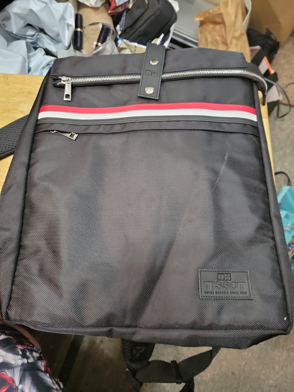 Tissot Swiss Watch Backpack Laptop Bag Padded Black R… Gem