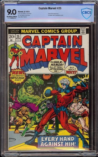 Captain Marvel # 25 CBCS 9.0 OW/W (Marvel, 1973) Jim Starlin & Joe Sinott cover