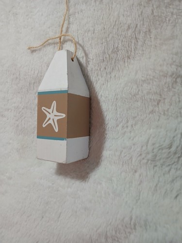 Hanging 5"×1 3/4"×1 3/4" Wood Starfish Print Home Decor - Afbeelding 2 van 2