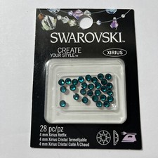 Swarovski Xirius Hotfix 4 MM 28 PC Crystals Blue Zircon Made In Austria