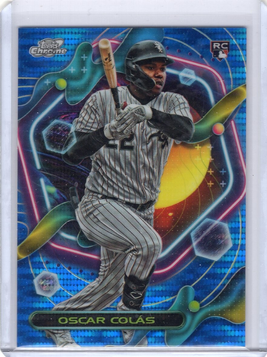Oscar Colas 2023 Topps Chrome Cosmic /99 Blue Moon Refractor RC Rookie #104