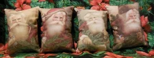 Primitive/Vintage/Santa Claus Ornies/Bowl Fillers/ Cupboard Tucks Set of 4---#1