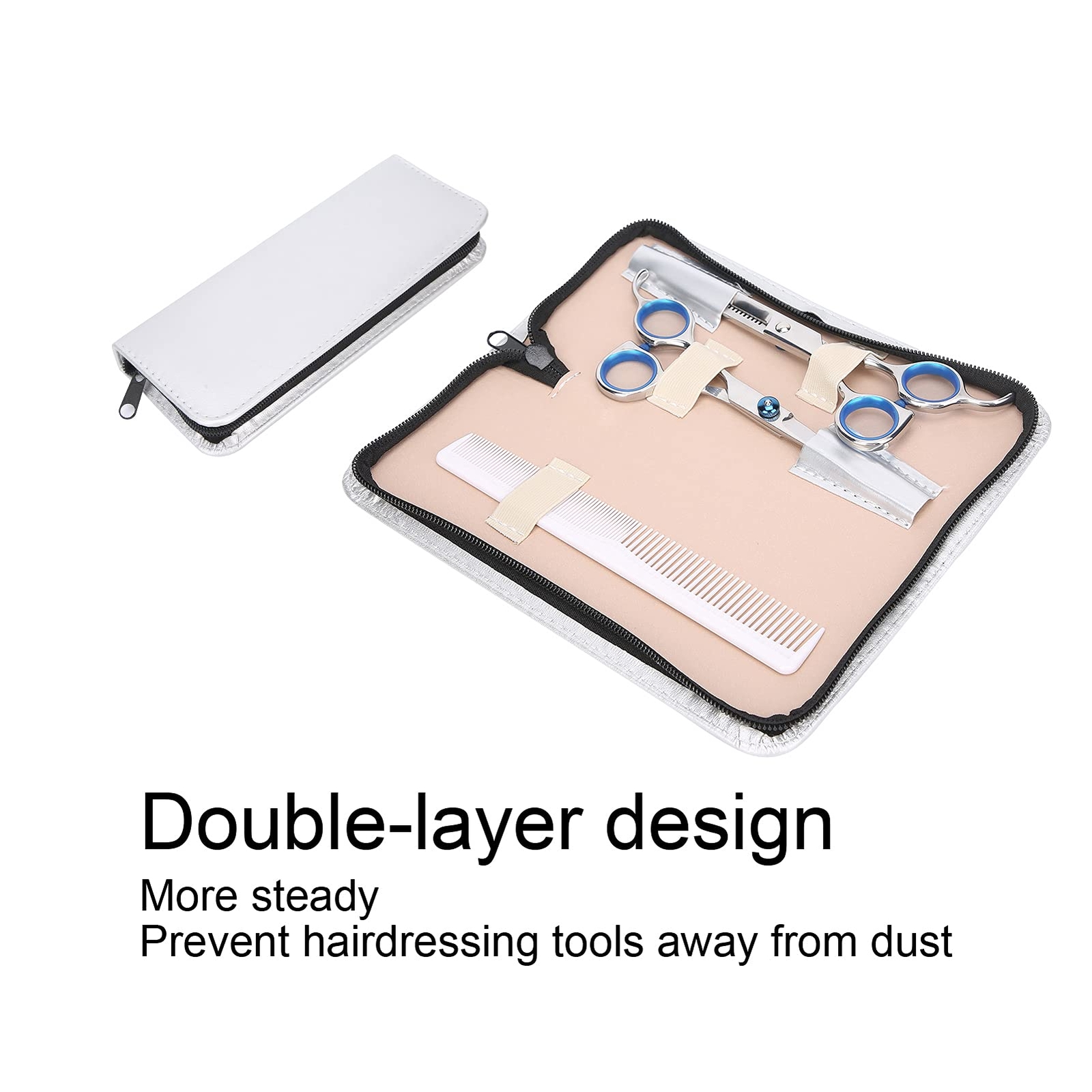 PU Leather Scissors Pouch Hair Stylist Scissor Holder Pouch Cases for Hairdre...