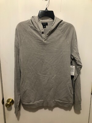 NWT Attention Mens SZ Medium Pullover Textured Hoodie Gray 