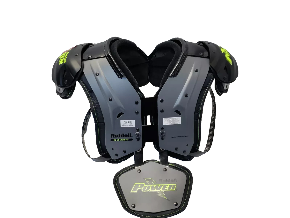 Riddell Power Amp Football Shoulder Pads With Backplate Junior