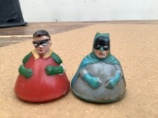 Vintage Rolykins Marx Toys Batman and Robin Figures 1966 Rare Original TV Show
