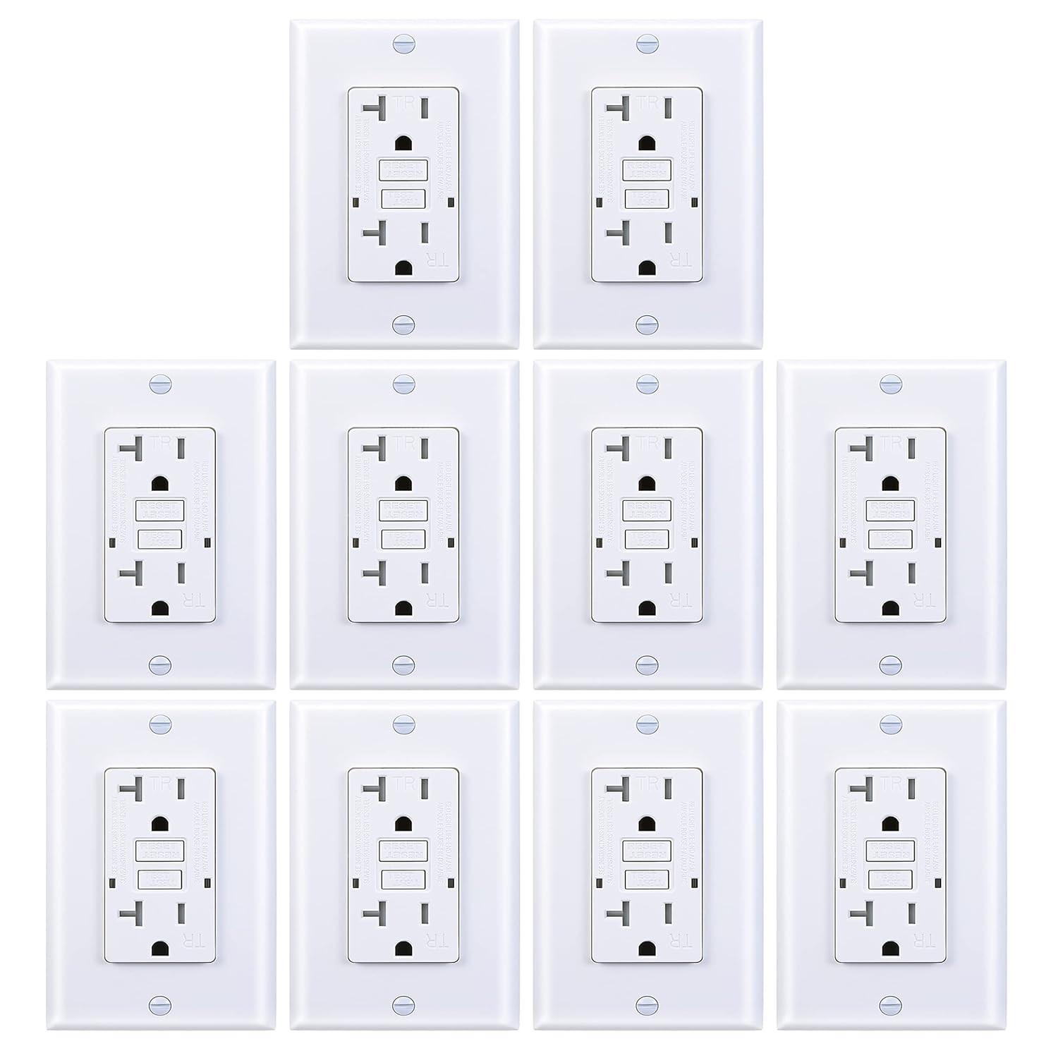20 Amp GFCI Outlet, Tamper-Resistant GFI Receptacle with LED Indicator, Self-Tes