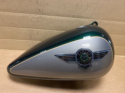 Harley Davidson FLSTN Nostalgia 1996 Fuel Tank Right Mystique Green & Silver