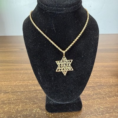 14K Gelbgold Davidstern mit 12 Stämmen Israels Anhänger religiös Judaica