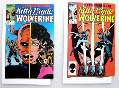 KITTY PRYDE & WOLVERINE #2 & #5 - 1984 MARVEL COMIC - 1ST SHADOWCAT - BOARDED