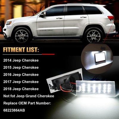 OE-Fit Full LED CAN-bus Error Free License Plate Lights For 14-18 Jeep Cherokee