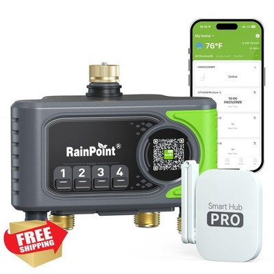 RAINPOINT WiFi Sprinkler Timer Lime Green 4 Zone