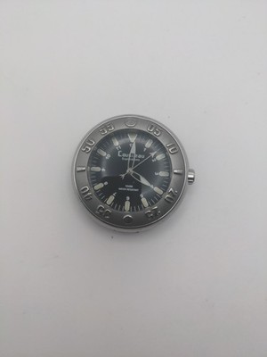 Cousteau Society Calypso Silver Tone Rotary Bezel Watch New Battery Need BAND 