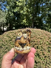 KOVACK MINIATURE FACE JUG SOUTHERN FOLK ART POTTERY 2.5" x 2"