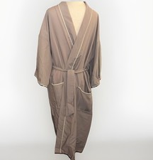 New Vintage Men s 1 Size Gold Label Robe light weight Tan , Ivory w/ Travel Bag