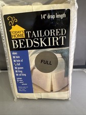 New Tailored Bedskirt Ivory Full Size 14 Inch Drop Length Cotton/Polyester
