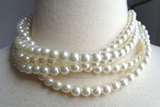 Fashion, Imitation Pearls, Five-Strand Choker Necklace.