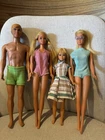 VTG 1970s Mattel Malibu Barbie, PJ, Skipper & Ken Doll Lot - Japan&Korea marking