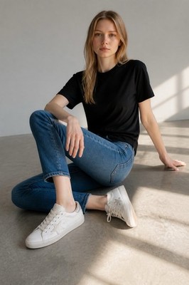Golden Goose Purestar White Leather Sneakers | Silver Glitter Heel Tab | US 8