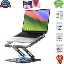 Sturdy Adjustable Laptop Stand with 360 Rotation - Ideal for Home and Travel