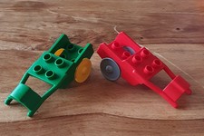 Lego Duplo 2 x Sulky /  Pferdeanhänger  rot + grün  Pferdehof, Bauernhof 