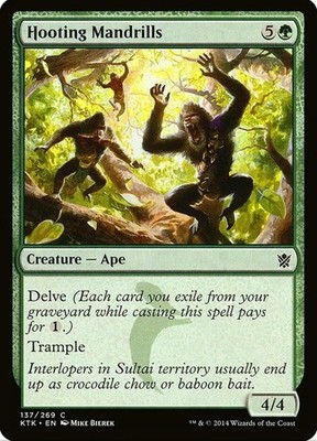 X 1 Hooting Mandrills NM-M Khans of Tarkir 137 MTG Magic The Gathering